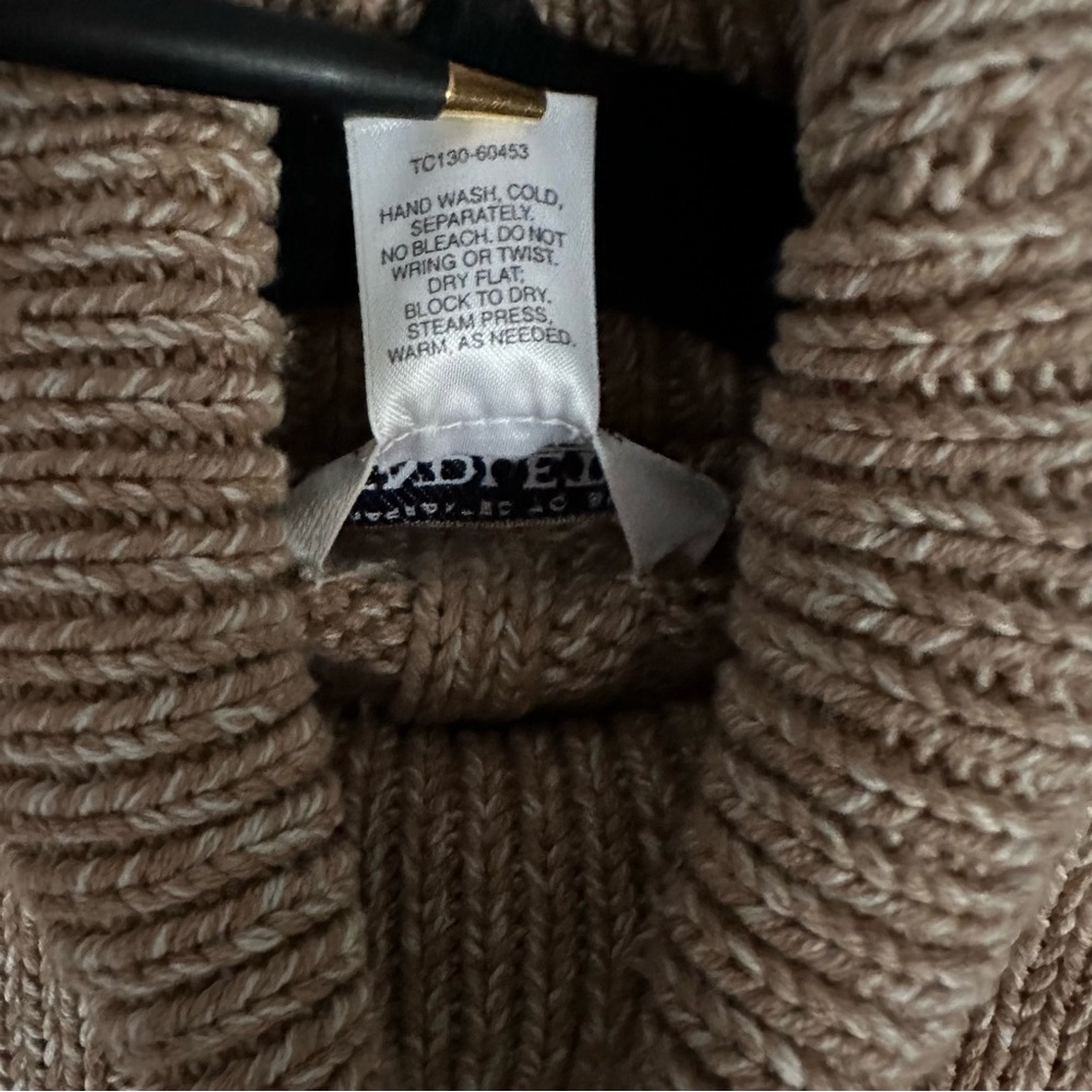 Pendleton Silk Blend Tan Cable Knit Sleeveless Tu… - image 5